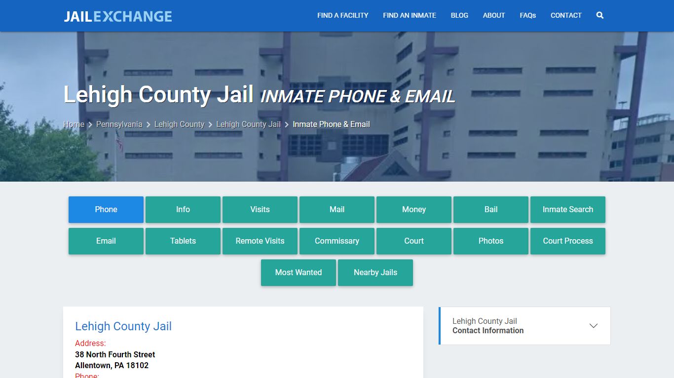 Inmate Phone - Lehigh County Jail, PA - Jail Exchange